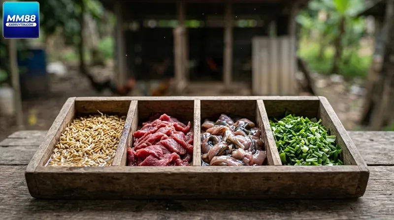 Chế độ dinh dưỡng và cách vô mồi cho gà đá bo lớn